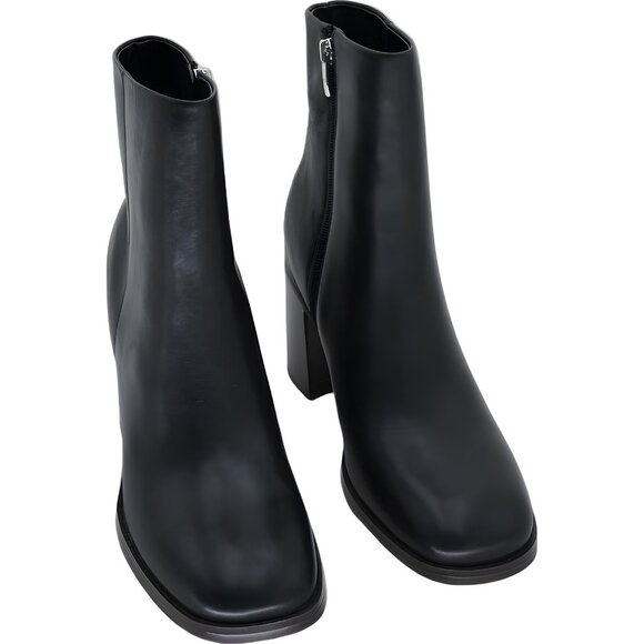 Marc Fisher Lianna Black Ankle Boot Block Heel Zip Women's US 8.5 - Picture 1 of 6